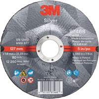 Meule &agrave; tronçonner Silver, 5" x 0,045", Arbre de 7/8", Type 27, C&eacute;ramique, 12250 Tr/min Absolute Business Supply
