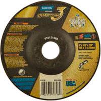 Quantum3 Grinding Wheel, 5" x 1/4", 7/8" Arbor, Ceramic, Type 27 Absolute Business Supply