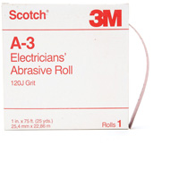 Scotch&reg; A-3 Electrician's Abrasive Roll, Aluminum Oxide, 1" W x 75' L, 120 Grit Absolute Business Supply