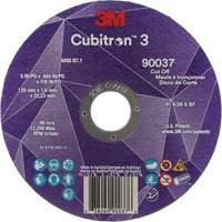 Cubitron 3 Cut-Off Wheel, 5" x 0.045", 7/8" Arbor, Type 1, Ceramic, 12250 RPM Absolute Business Supply