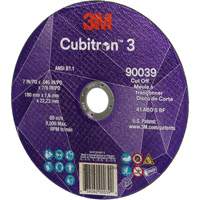 Cubitron 3 Cut-Off Wheel, 7" x 0.09", 7/8" Arbor, Type T27, Ceramic, 8500 RPM Absolute Business Supply