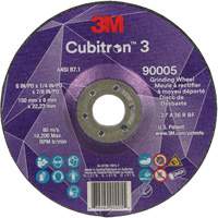 Meule a moyeu d&eacute;port&eacute; Cubitron 3, 6" x 1/4", Arbre 7/8", C&eacute;ramique, Type T27 Absolute Business Supply