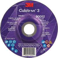Cubitron 3 Cut-Off Wheel, 5" x 0.04", 7/8" Arbor, Type 27, Ceramic, 60 RPM Absolute Business Supply