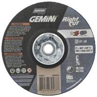 Gemini RightCut Right Angle Cut-Off Wheel, 6" x 0.045", 5/8"-11 Arbor, Type 27/42, Aluminum Oxide, 10185 RPM Absolute Business Supply