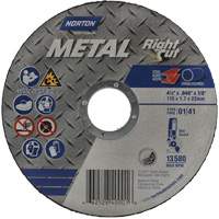 Metal RightCut Right Angle Cut-Off Wheel, 4-1/2" x 0.045", 7/8" Arbor, Type 01/41, Aluminum Oxide, 13580 RPM Absolute Business Supply