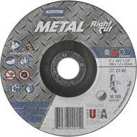 Metal RightCut Right Angle Cut-Off Wheel, 6" x 0.045", 7/8" Arbor, Type 27/42, Aluminum Oxide, 10190 RPM Absolute Business Supply