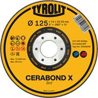 CERABOND X Cut-Off Wheel for Steel & Stainless Steel, 4-1/2" x 0.45", 7/8" Arbor, Type 1, Ceramic, 12250 RPM Absolute Business Supply