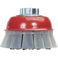 Brosse-boisseau &agrave; fils nou&eacute;s avec protecteur, 4" dia. x 5/8"-11 arbre Absolute Business Supply