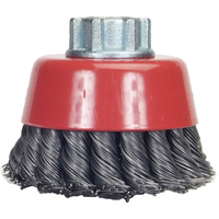 Brosse-boisseau &agrave; fils nou&eacute;s, 4" dia. x 5/8"-11 arbre Absolute Business Supply