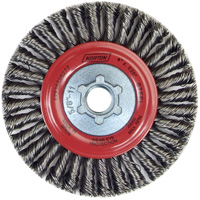 Brosse &agrave; fils nou&eacute;s pour cordons de soudure pour meuleuse angulaire, Dia. 4", Fils 0,02", Arbre 5/8"-11, Acier Absolute Business Supply