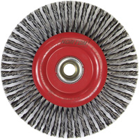 Brosse &agrave; fils nou&eacute;s pour cordons de soudure pour meuleuse angulaire, Dia. 6", Fils 0,02", Arbre 5/8"-11, Acier Absolute Business Supply