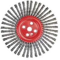 Brosse &agrave; fils nou&eacute;s pour cordons de soudure, Dia. 12", Fils 0,035", Arbre 1", Acier Absolute Business Supply