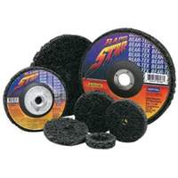 Disque &agrave; moyeu d&eacute;port&eacute; non tiss&eacute; pour d&eacute;capage rapide Bear-Tex, 4-1/2" dia., Grain Extra grossier, Carbure de silicium Absolute Business Supply
