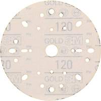 Hookit Gold Abrasive Disc, 6" Dia., 120 Grit, Aluminum Oxide, C-Weight Absolute Business Supply