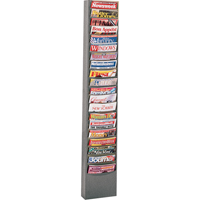 Literature Storage Racks, Stationary, 20 Slots, Steel, 13-1/8" W x 4-1/8" D x 58-1/2" H Absolute Business Supply