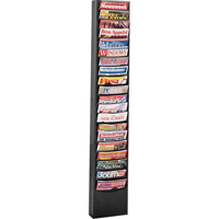 Literature Storage Racks, Stationary, 20 Slots, Steel, 13-1/8" W x 4-1/8" D x 58 1/2" H Absolute Business Supply