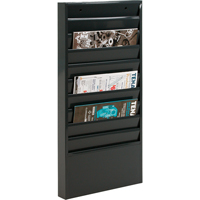 Literature Storage Racks, Stationary, 10 Slots, Steel, 13-1/8" W x 2" D x 26-1/4" H Absolute Business Supply