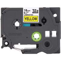 Cartouche de ruban pour syst&egrave;me d'&eacute;tiquetage P-touch, 18 mm x 8 m, Noir sur jaune Absolute Business Supply