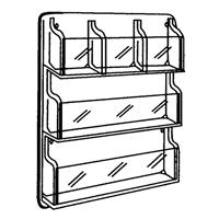 Literature Displays, Wall Mount, 9 Slots, Plastic, 30" W x 2" D x 36-7/8" H Absolute Business Supply