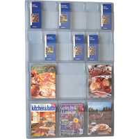 Literature Displays, Wall Mount, 6 Slots, Plastic, 30" W x 45" D x 45" H Absolute Business Supply