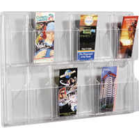 Literature Displays, Wall Mount, 12 Slots, Plastic, 30" W x 2" D x 20-3/8" H Absolute Business Supply