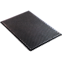 Syst&egrave;me de tapis anti-fatigue emboîtable en caoutchouc conducteur, Caoutchouc, 2' la c, 3' lo, 1/2" &eacute;paisseur, Noir Absolute Business Supply