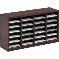 E-Z Stor&reg; Literature Organizer, Stationary, 24 Slots, Wood, 40" W x 11-3/4" D x 23" H Absolute Business Supply