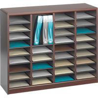 E-Z Stor&reg; Literature Organizer, Stationary, 36 Slots, Wood, 40" W x 3/4" D x 32-1/2" H Absolute Business Supply