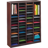 E-Z Stor&reg; Literature Organizer, Stationary, 60 Slots, Wood, 40" W x 3/4" D x 52-1/4" H Absolute Business Supply