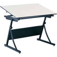 PlanMaster Height-Adjustable Drafting Table, 43" W x 29-1/2" - 37-1/2" H, Black Absolute Business Supply