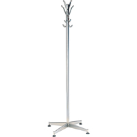 Coat Tree, 60" H, Steel, Chrome, 8 Hook(s) Absolute Business Supply