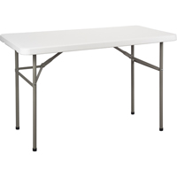Table pliante, Rectangulaire, 48" l x 24" la, Poly&eacute;thyl&egrave;ne, Blanc Absolute Business Supply