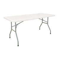 Folding Table, Rectangular, 72" L x 30" W, Polyethylene, White Absolute Business Supply