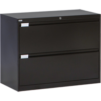 Classeur lat&eacute;ral, Acier, 2 tiroirs, 36" la x 18" p x 27-7/8" h, Noir Absolute Business Supply