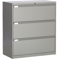 Classeur lat&eacute;ral, Acier, 3 tiroirs, 36" la x 18" p x 40-1/16" h, Gris Absolute Business Supply