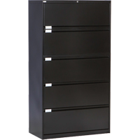 Classeur lat&eacute;ral, Acier, 5 tiroirs, 36" la x 18" p x 65-1/2" h, Noir Absolute Business Supply