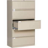 Classeur lat&eacute;ral, Acier, 5 tiroirs, 36" la x 18" p x 65-1/2" h, Beige Absolute Business Supply
