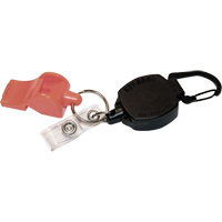 D&eacute;rouleur autor&eacute;tractable pour carte d'identit&eacute; et cl&eacute;s avec sifflet, M&eacute;tal en alliage de zinc, C&acirc;ble 24", Fixation Mousqueton Absolute Business Supply