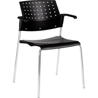 Stacking Chairs, Plastic, 33" High, 300 lbs. Capacity, Black Absolute Business Supply