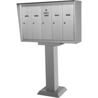 Single Deck Mailboxes, Pedestal -Mounted, 16" x 5-1/2", 3 Doors, Aluminum Absolute Business Supply