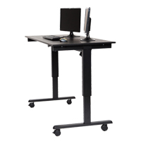 Bureau ajustable pour travail debout, , 45-1/4" h x 29-1/2" p, Noir Absolute Business Supply