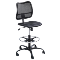 Vue Ergonomic Stool, Vinyl, Black, 250 lbs. Capacity Absolute Business Supply