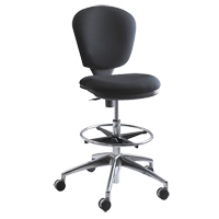 Metro Extended-High Chair, Fabric, Black, 250 lbs. Capacity Absolute Business Supply