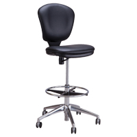 Metro Extended-High Chair, Vinyl, Black, 250 lbs. Capacity Absolute Business Supply