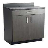 Armoire modulaire de base, M&eacute;lamine, 39" h x 36" la x 25" P, Nuit d'Asie/noir Absolute Business Supply