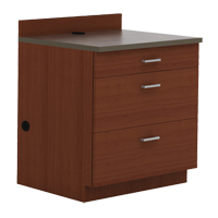 Modular Base Cabinet, 3 Drawers, 36" W x 25" D x 39" H, Mahogany Absolute Business Supply
