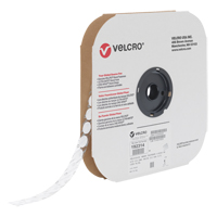 Attache Velcoin, Crochet, 3/4" dia., Adh&eacute;sif, Blanc Absolute Business Supply