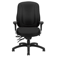 Chaise Overtime &agrave; dos &eacute;lev&eacute;, Tissu, Noir, Capacit&eacute; 300 lb Absolute Business Supply