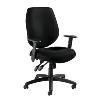 Chaise d'op&eacute;rateur Six 31, Tissu, Noir, Capacit&eacute; 250 lb Absolute Business Supply