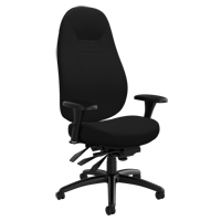 Chaise confortable &agrave; dos &eacute;lev&eacute;, Polyester, Noir, Capacit&eacute; 300 lb Absolute Business Supply
